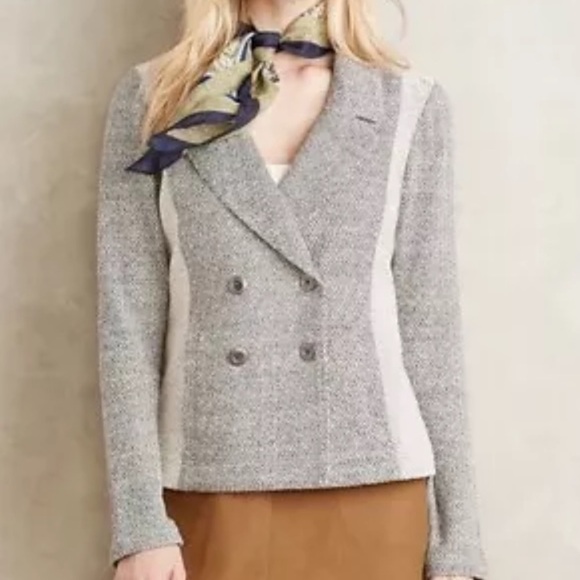Anthropologie Saturday Sunday Milica Knit Double Breast Two Tone Blazer Small - Picture 1 of 8